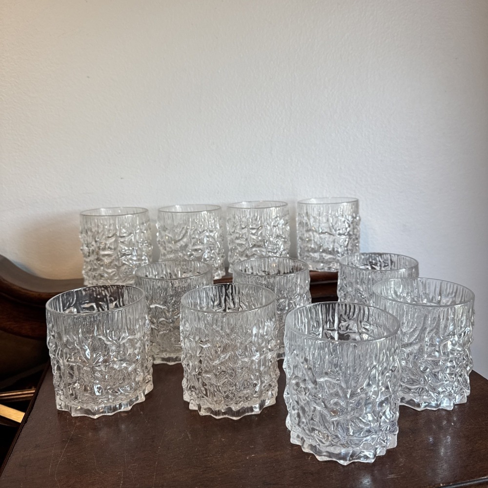 11 Pc. - 3.5" Textured Acrylic Tumblers Ice Bark Glacier Camp Pool Cups Glasses